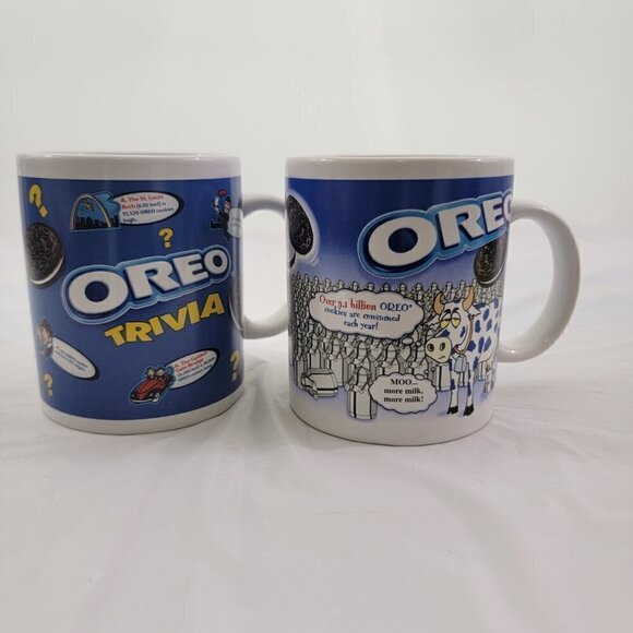 Oreo Nabisco Cookies Trivia & Oreo Moo More Milk Collectible Coffee Mug - Set of - Picture 4 of 16